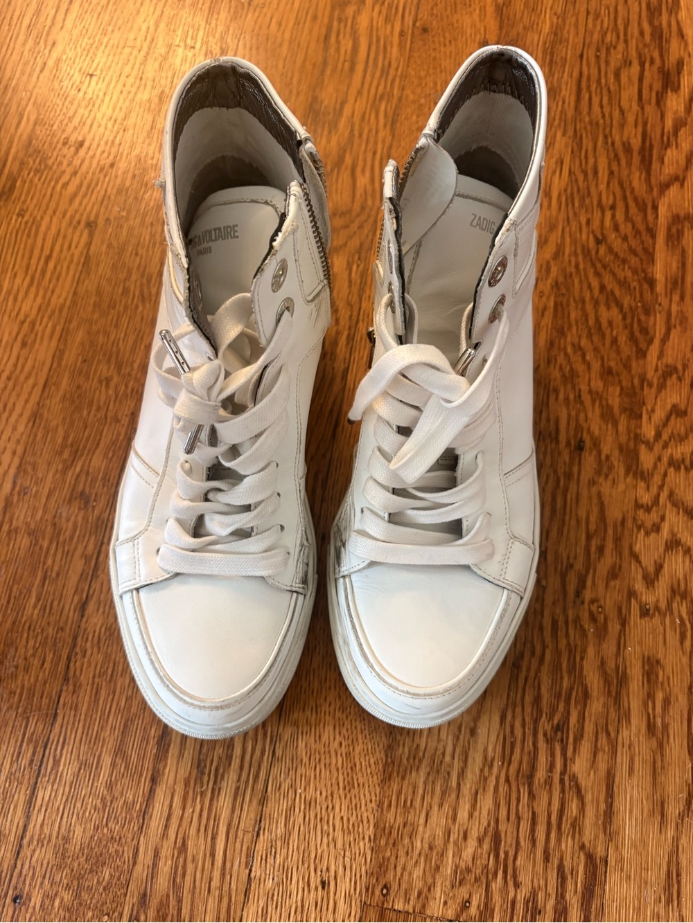 Zadig & Voltaire White High-Top Platform Sneakers